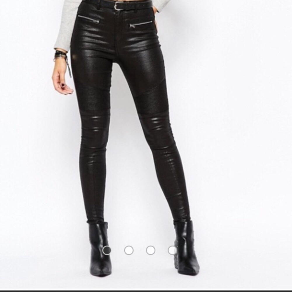 Missguided Sinner high waisted biker skinny jeans
